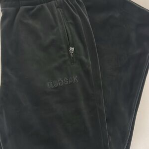 RUDSAK Black Track Pants with Tonal Branding